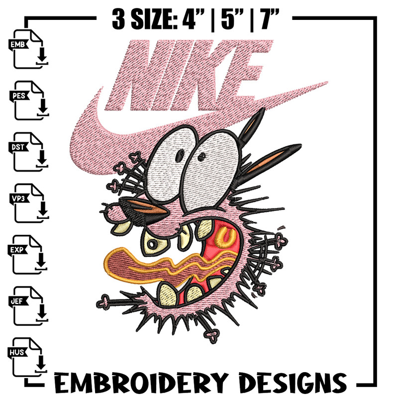Courage dog Embroidery design, Courage dog Embroidery, Nike design, Embroidery file, cartoon logo. Instant download..jpg