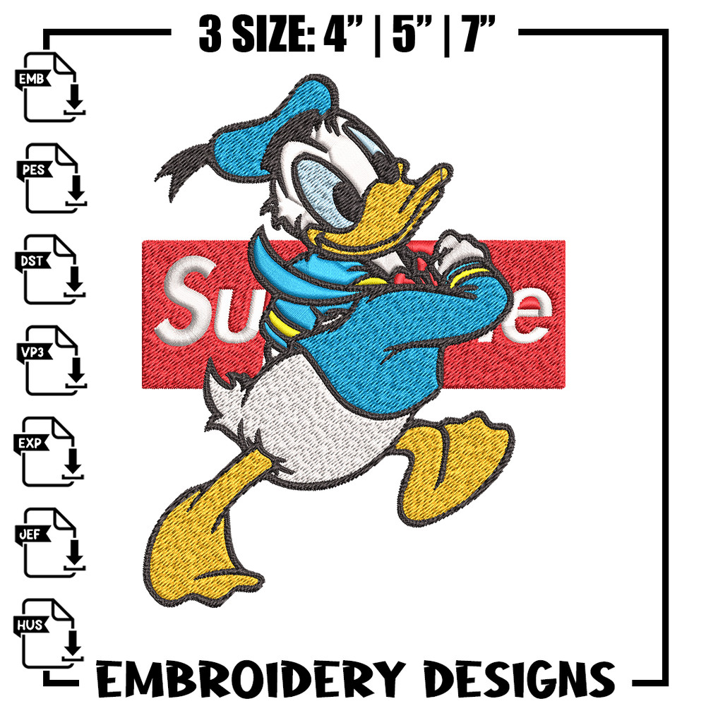 Daisy Duck Supreme Embroidery design, Disney Embroidery, cartoon design, Embroidery File, Disney shirt, Instant download.jpg