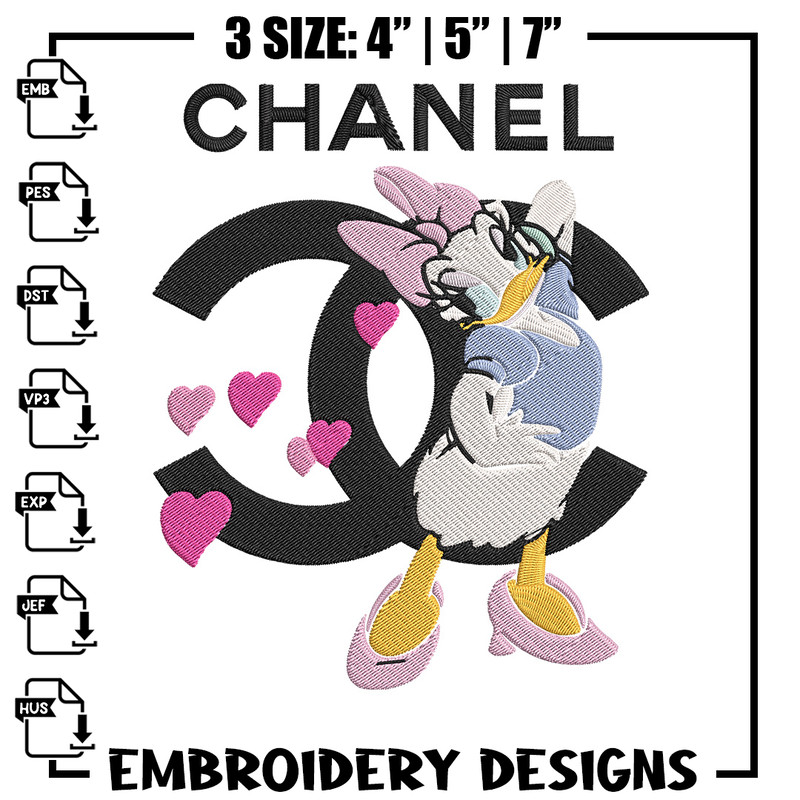 Daisy duck x chanel Embroidery Design, Chanel Embroidery, Embroidery File, Anime Embroidery,Anime shirt,Digital download.jpg