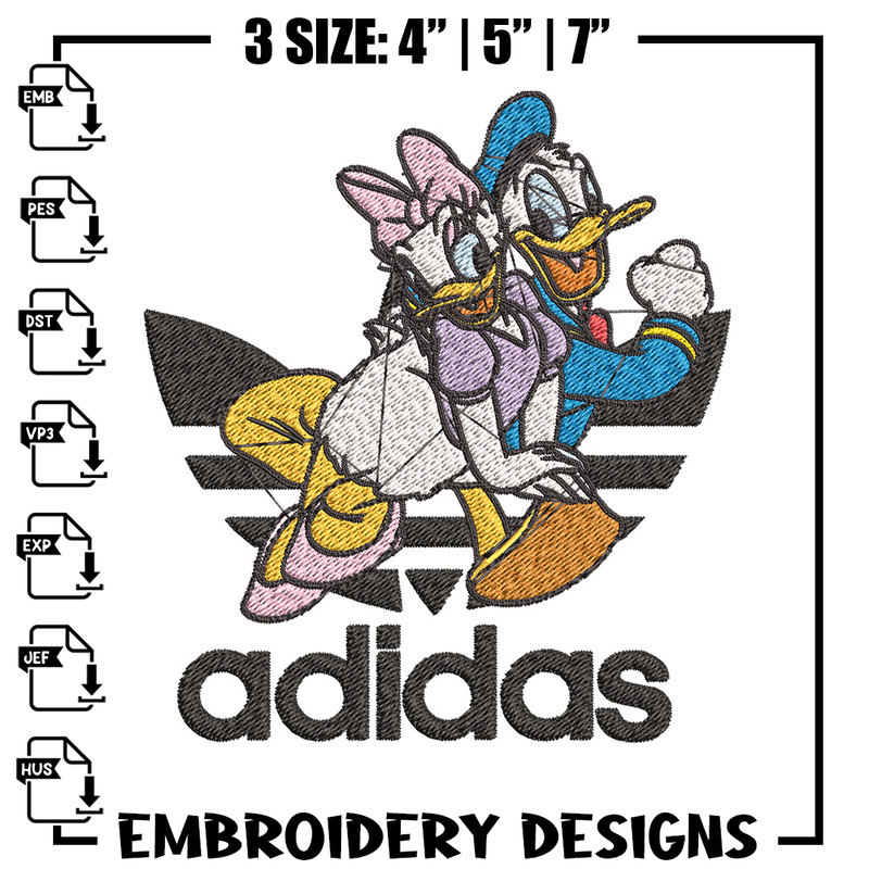 Daisy x duck adidas Embroidery Design, Adidas Embroidery, Brand Embroidery, Embroidery File,Logo shirt,Digital download.jpg