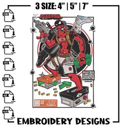 Deadpool poster Embroidery Design, Deadpool Embroidery, Embroidery File, Anime Embroidery, Anime shi973