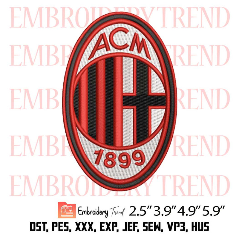 AC Milan Logo Embroidery, Football Embroidery, Sport Embroidery, Embroidery Design File.jpg