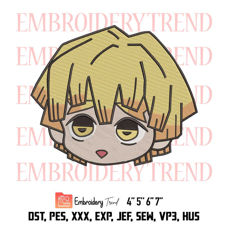 Agatsuma Zenitsu Face Cute Chibi, Kimetsu no Yaiba, Demon Slayer, Anime Embroidery Design File - Embroidery Machine.jpg