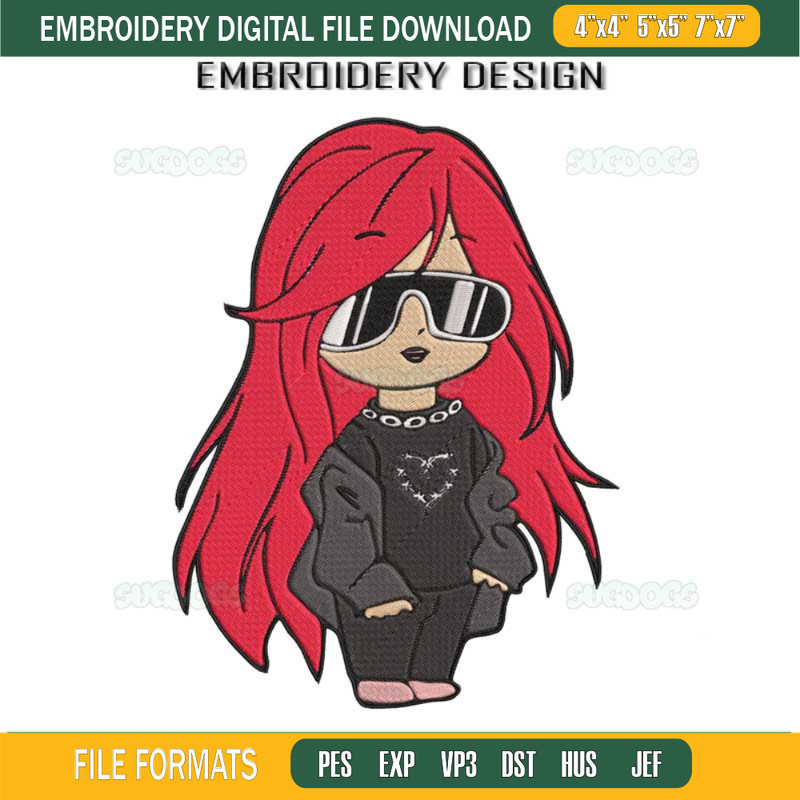 Baby Karol G Embroidery Design File, Karol G Embroidery Design File.jpg