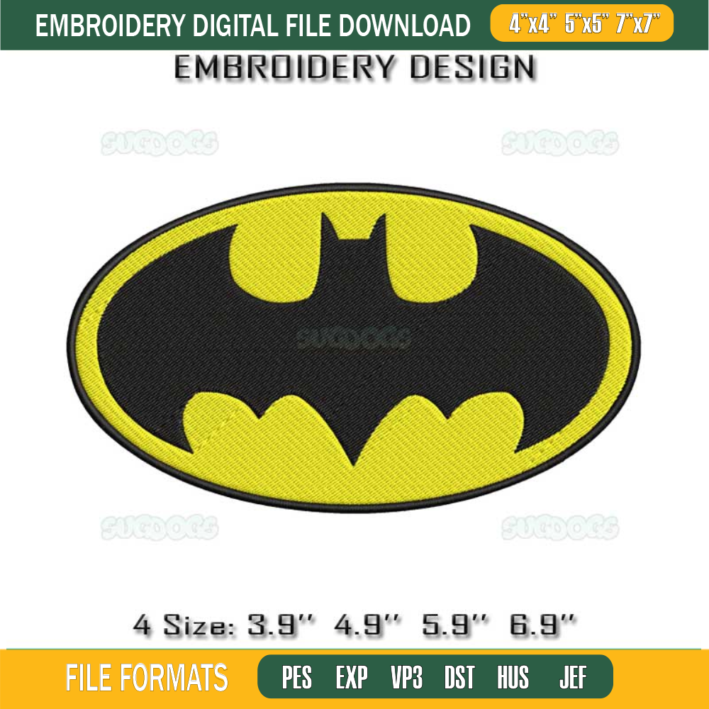 Batman Logo Embroidery Design File, Superhero Logo Embroidery Design File - SVGDOGS.COM.jpg