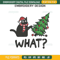 Black Cat Christmas Tree Embroidery Design File, Funny Christmas Embroidery Design File.jpg