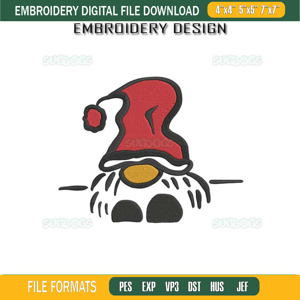 Christmas Gnome Embroidery Design File, Gnome Embroidery Design File.jpg