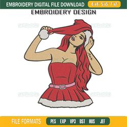 christmas karol g red hair embroidery design file, bichota karol g embroidery design file116