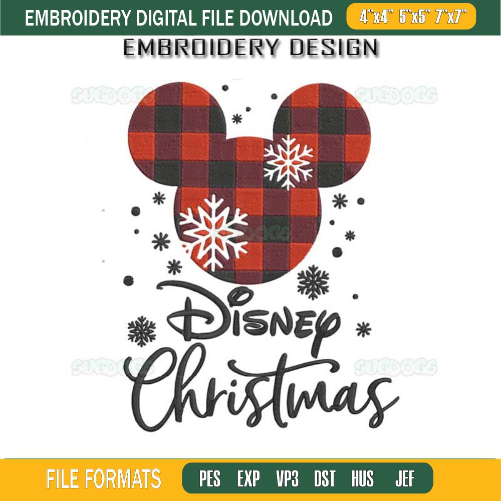 Disney Christmas Embroidery Design File, Mickey Christmas Embroidery Design File.jpg