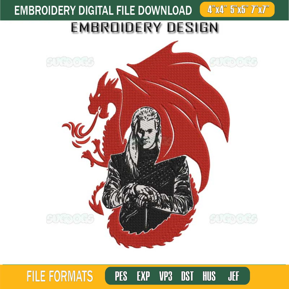 Dragon And Warrior Embroidery Design File, Fusion Warrior Embroidery Design File.jpg