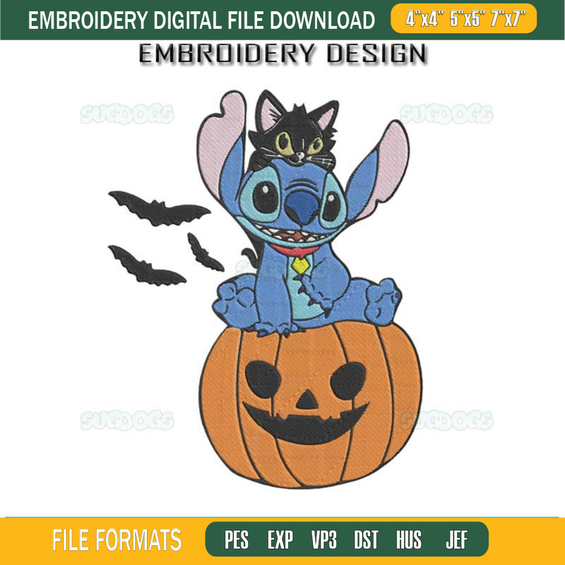 Halloween Pumpkin Stitch Embroidery Design File, Stitch Halloween Embroidery Design File.jpg