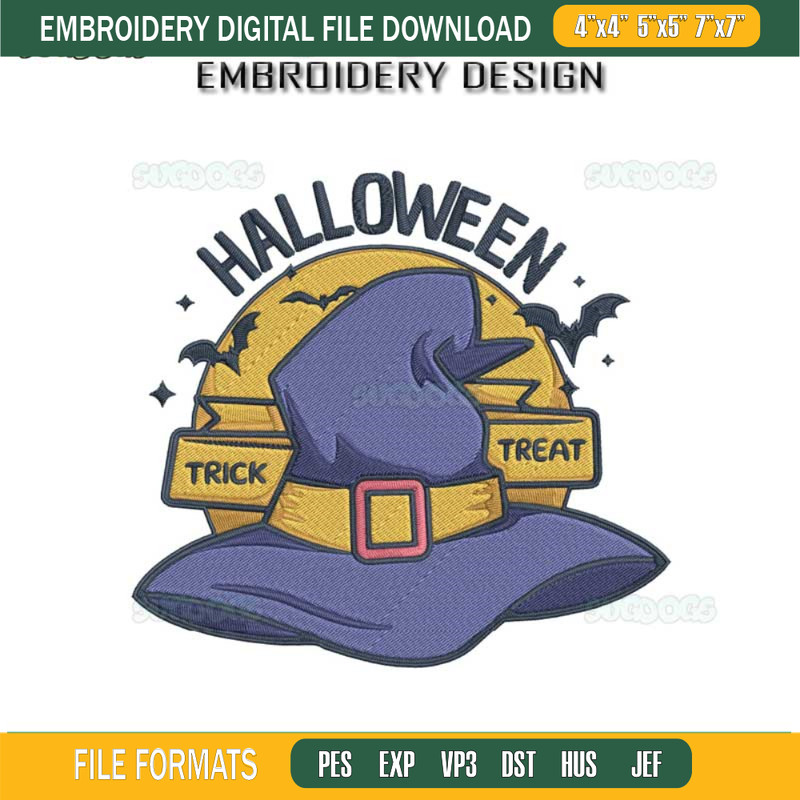 Halloween Trick Or Treat Embroidery Design File, Halloween Embroidery Design File.jpg