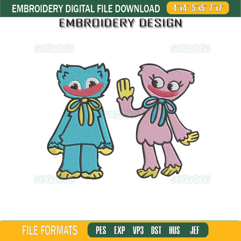 Huggy Wuggy Embroidery Design File, Poppy Playtime Embroidery Design File.jpg