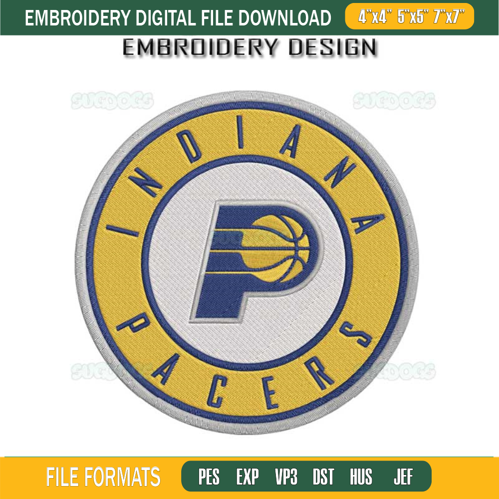 Indiana Pacers Logo Embroidery Design File, Pacers Basketball Embroidery Design File.jpg