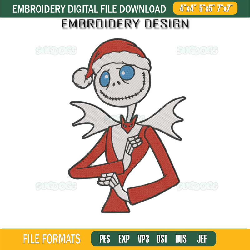 Jack Skellington Embroidery Design File, Nightmare Before Christmas Embroidery Design File.jpg
