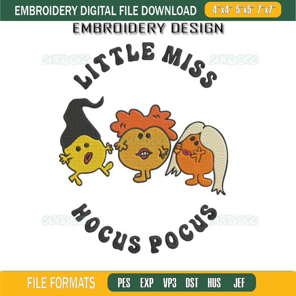 Little Miss Hocus Pocus Embroidery Design File, Hocus Pocus Halloween Embroidery Design File.jpg