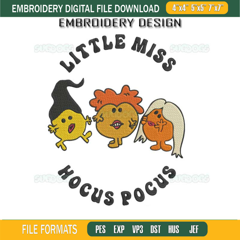 Little Miss Hocus Pocus Embroidery Design File, Hocus Pocus Halloween Embroidery Design File.jpg