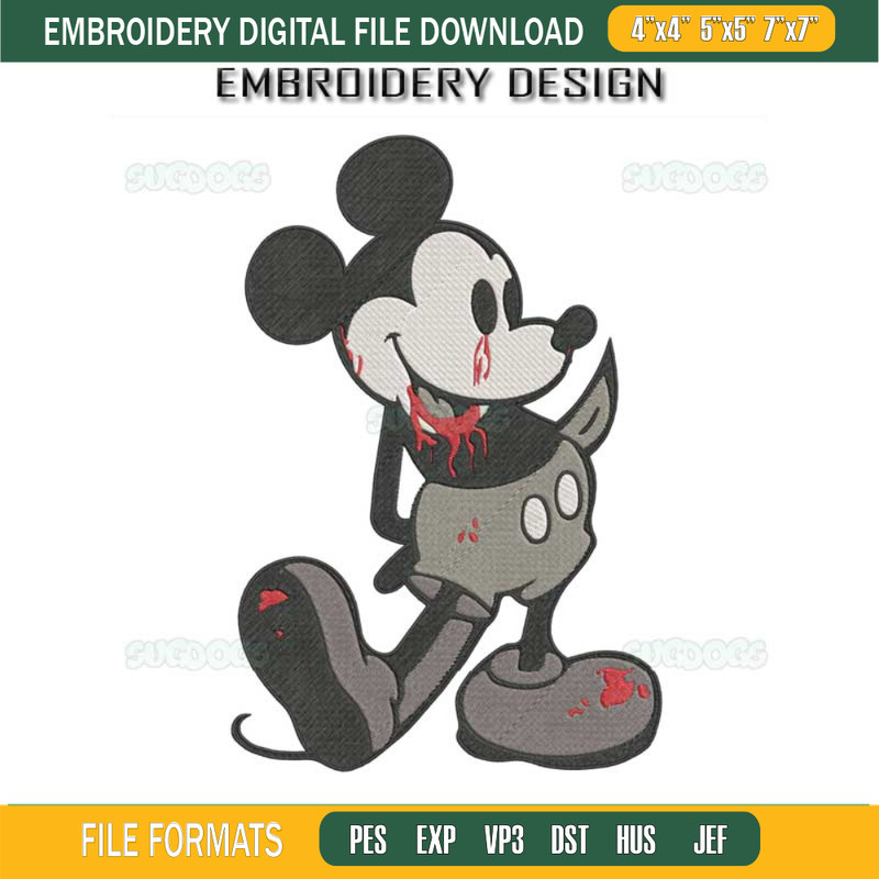 Mickey Zoombie Embroidery Design File, Mouse Embroidery Design File.jpg