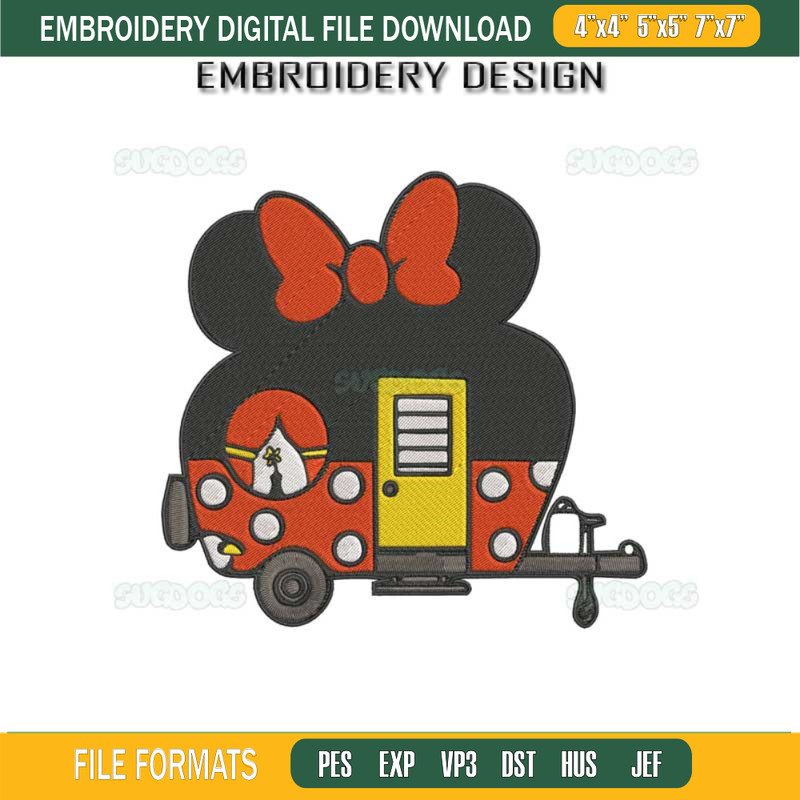 Minnie Camper Embroidery Design File, Mickey Mouse Camper Embroidery Design File.jpg