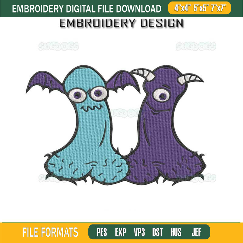 Monster Penis Embroidery Design File, Horror Penis Embroidery Design File.jpg