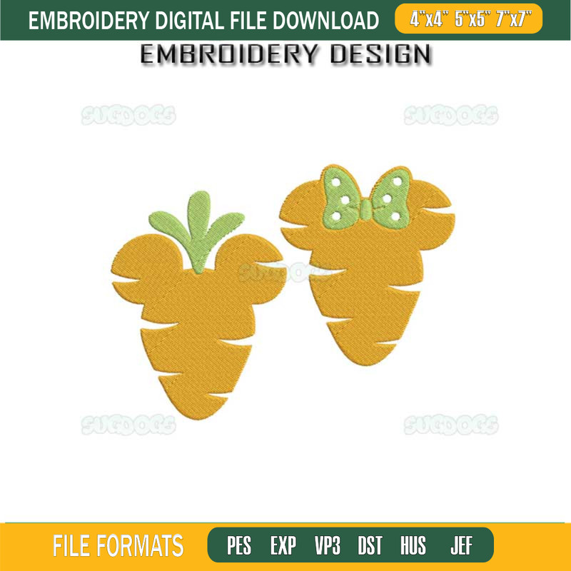 Mouse Head Easter Carrots Embroidery Design File.jpg