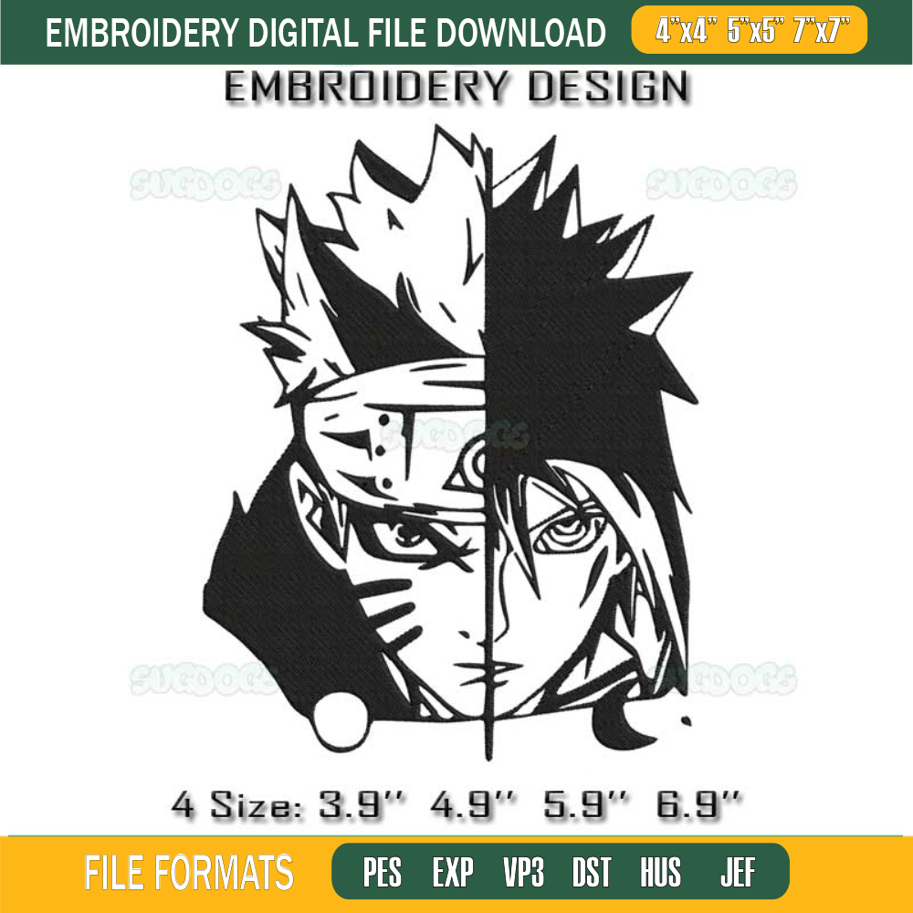 Naruto Sasuke Embroidery Design File, Anime Sasuke Embroidery Design File - SVGDOGS.COM.jpg