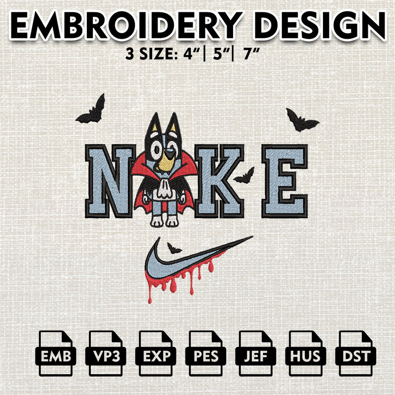 Bluey Machine Embroidery Designs, Bluey Halloween, Embroidery Files, Bluey Bandit Heeler Halloween Embroidery Designs.jpg