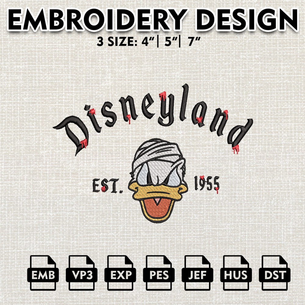 Disney Halloween Embroidery Designs, Halloween Machine Embroidery Pattern, Donald Disneyland Halloween Embroidery files.jpg