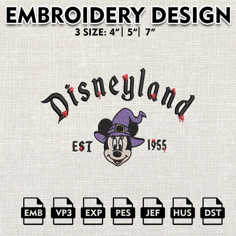 Disney Halloween Embroidery Designs, Halloween Machine Embroidery Pattern, Minnie Disneyland Halloween Embroidery files.jpg