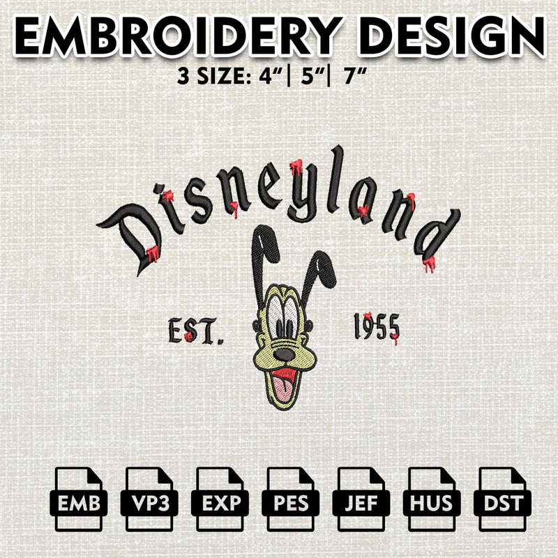 Disney Halloween Embroidery Designs, Halloween Machine Embroidery Pattern, Pluto Disneyland Halloween Embroidery files.jpg