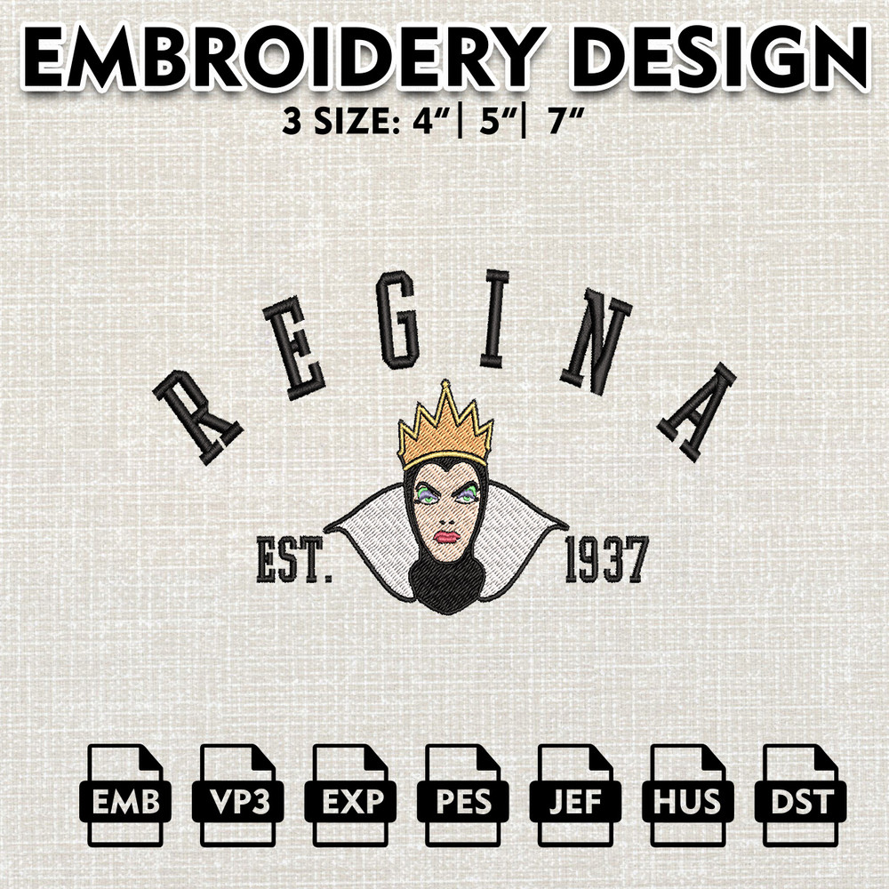 Disney Halloween Embroidery Designs, Snow White Machine Embroidery Pattern, Regina Queen Est Halloween Embroidery files.jpg
