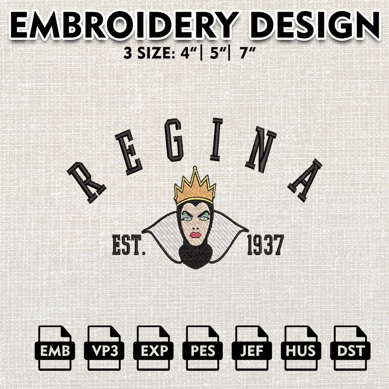 Disney Halloween Embroidery Designs, Snow White Machine Embroidery Pattern, Regina Queen Est Halloween Embroidery files.jpg