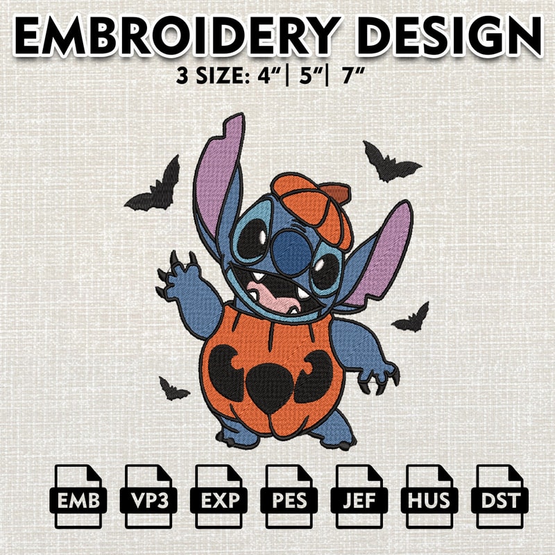 Halloween Machine Embroidery Pattern, Horror Characters Embroidery Designs, Stitch With Pumpkin Costume Embroidery files.jpg