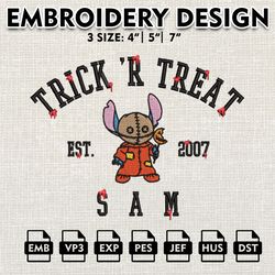 Halloween Machine Embroidery Pattern, Horror Characters Embroidery Designs, Trick r Treat Costume Em7