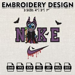 Horror Character, Halloween Embroidery Files, Machine Embroidery Designs, Nike Stitch Maleficent Emb12
