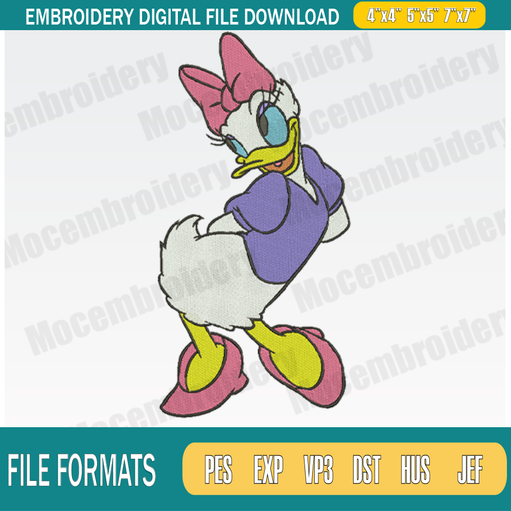 Disney Daisy Duck Embroidery Designs, Disney Embroidery Design File Instant Download.png