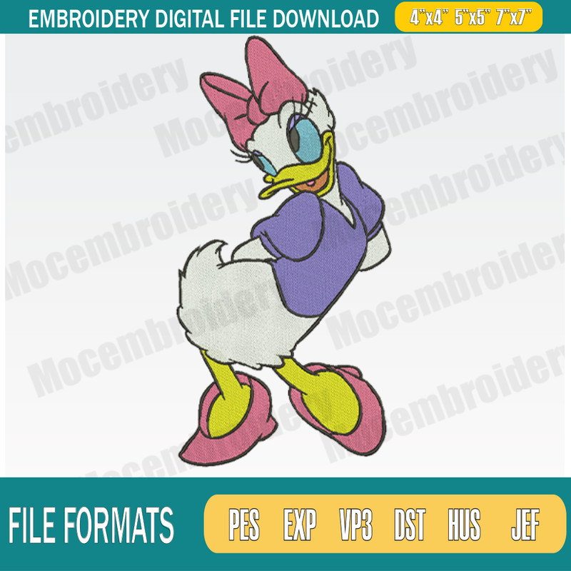 Disney Daisy Duck Embroidery Designs, Disney Embroidery Design File Instant Download.png