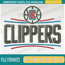 LA Clippers Embroidery Designs, NBA Logo Embroidery Files, PACIFIC, Machine Embroidery Des269