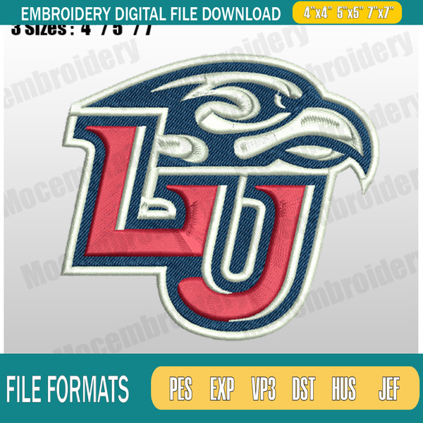 Liberty Flames Embroidery Designs, NCAA Logo Embroidery Files, Machine Embroidery Pattern.png