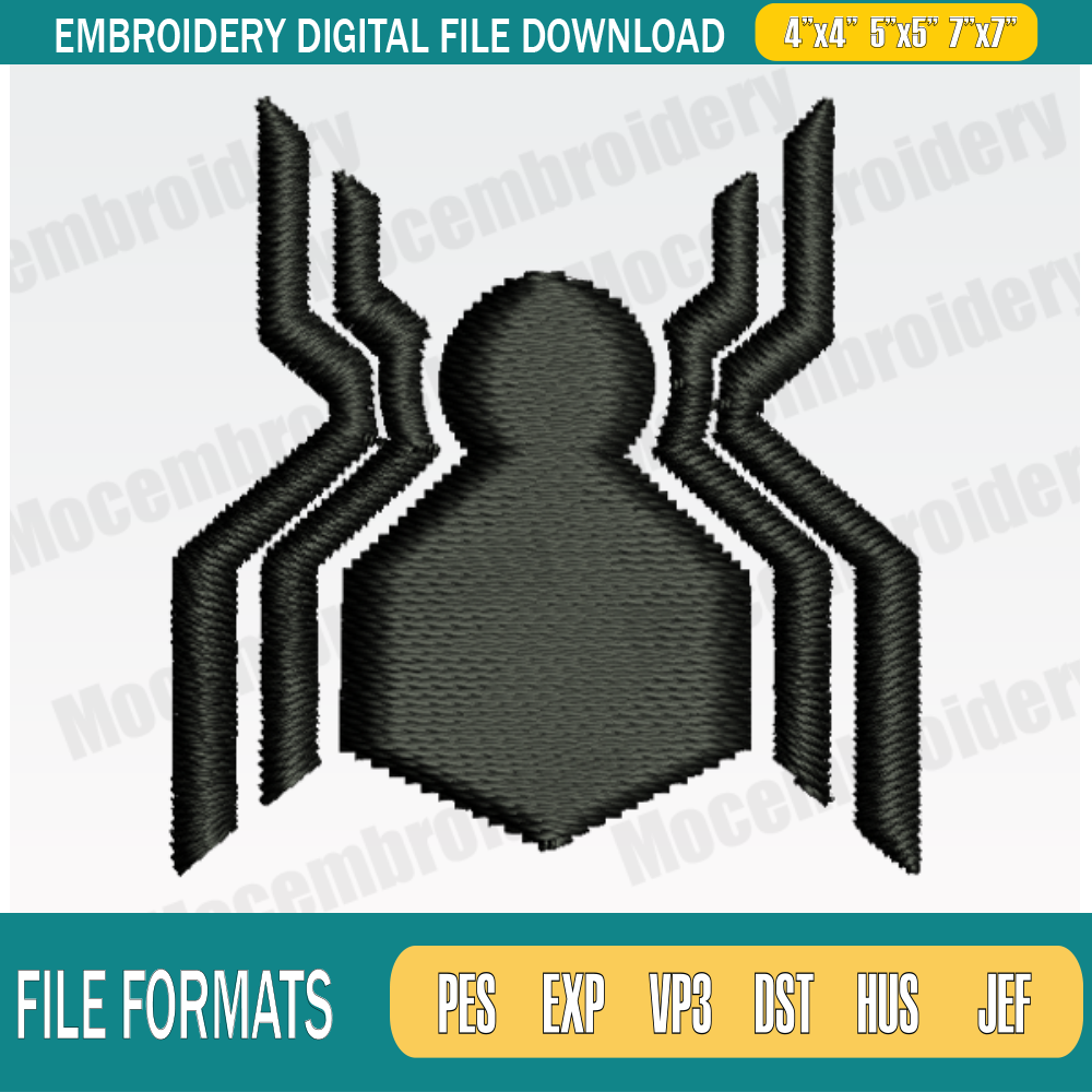 Logo Spiderman Embroidery Designs, Marval Embroidery Design File Instant Download 1.png