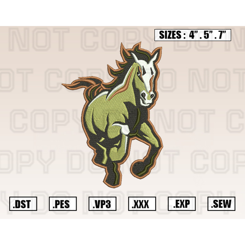 Cal Poly Mustangs Mascot Embroidery Designs, NCAA Embroidery Design File Instant Download.png