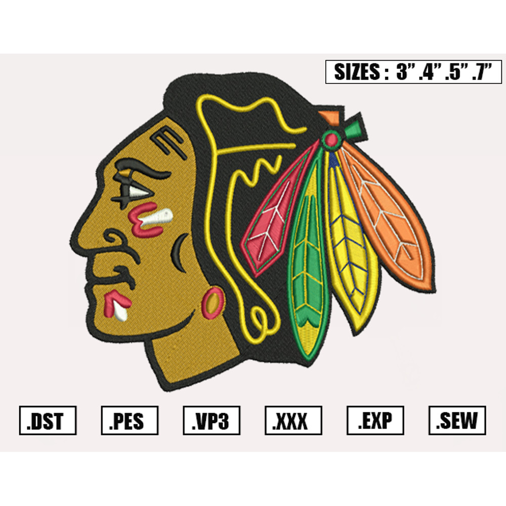 Chicago Blackhawks Embroidery Designs, NHL Logo Embroidery Files, Machine Embroidery Design File, Digital Download.png
