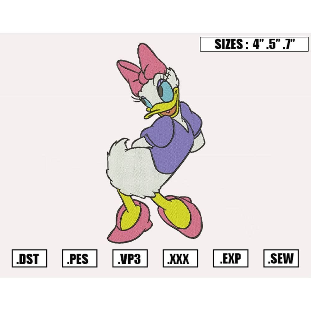Daisy Duck Embroidery Designs, Disney Embroidery Design File Instant Download.png