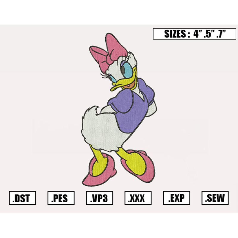Daisy Duck Embroidery Designs, Disney Embroidery Design File Instant Download.png