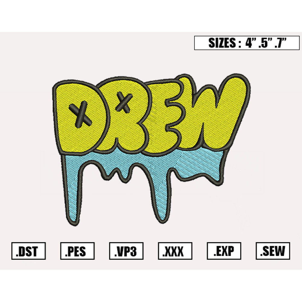 Drew House Embroidery Designs, Logo Brand Embroidery Design File Instant Download.png