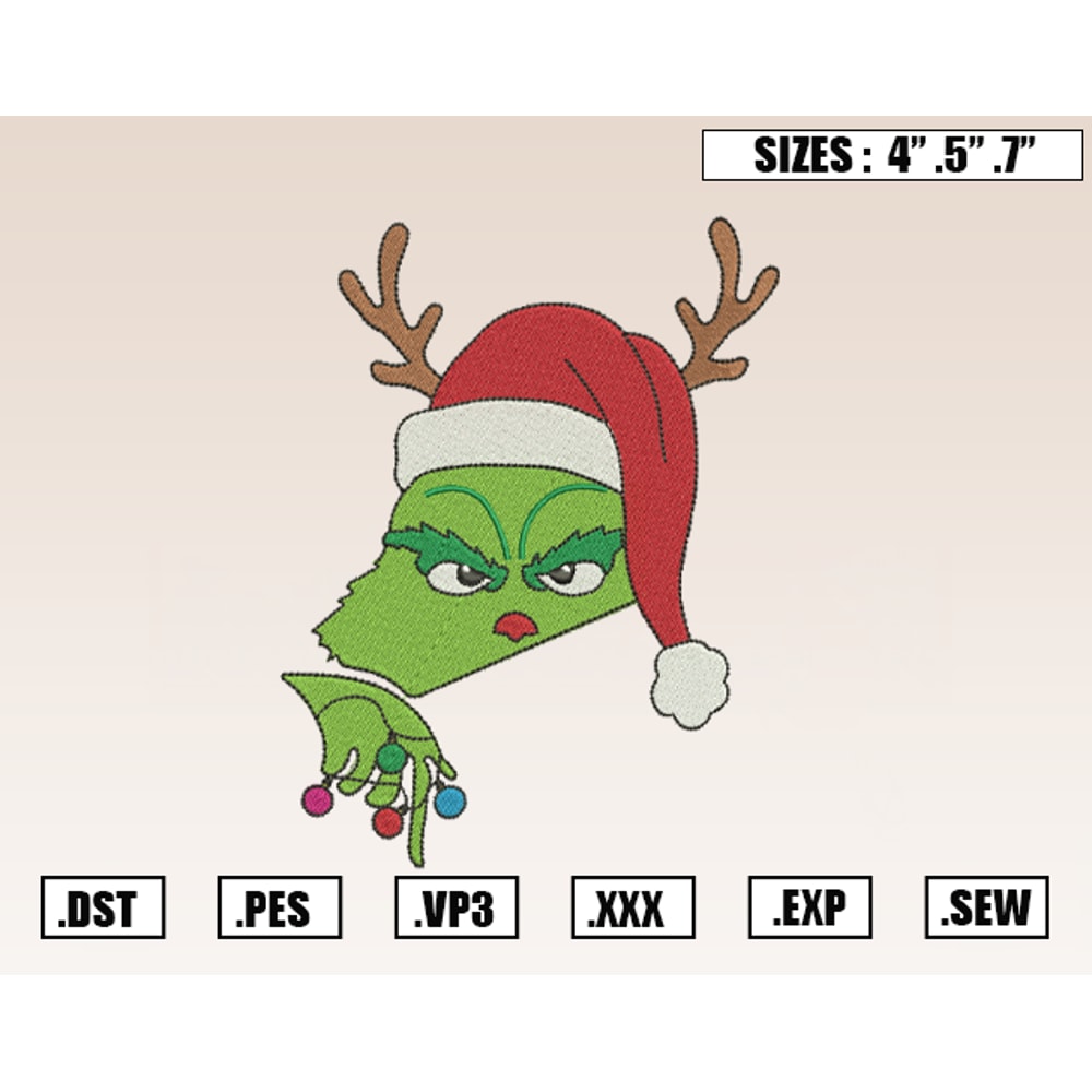 Grinch Christmas Embroidery Designs, Christmas Embroidery Design File Instant Download.png