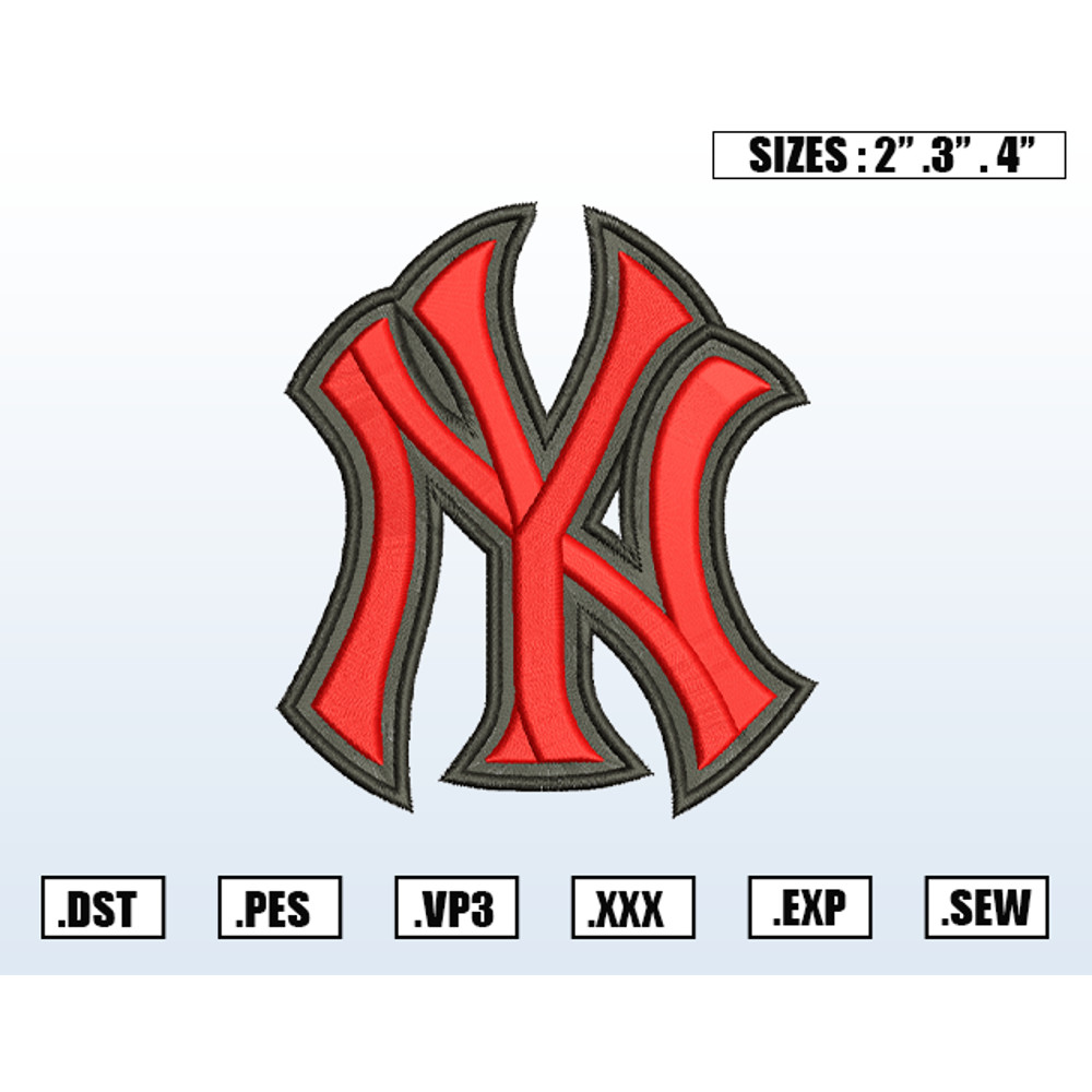 New York Yankees Logo 3D Embroidery Designs, MLB Logo Embroidery Files, Machine Embroidery Design File, Digital Download.png