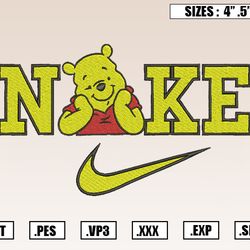 nike winnie the pooh embroidery designs, disney embroidery design file ,nike embroidery de332