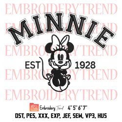 1928 minnie mouse embroidery, minnie cute embroidery, minnie mouse dissey embroidery, embroidery des7