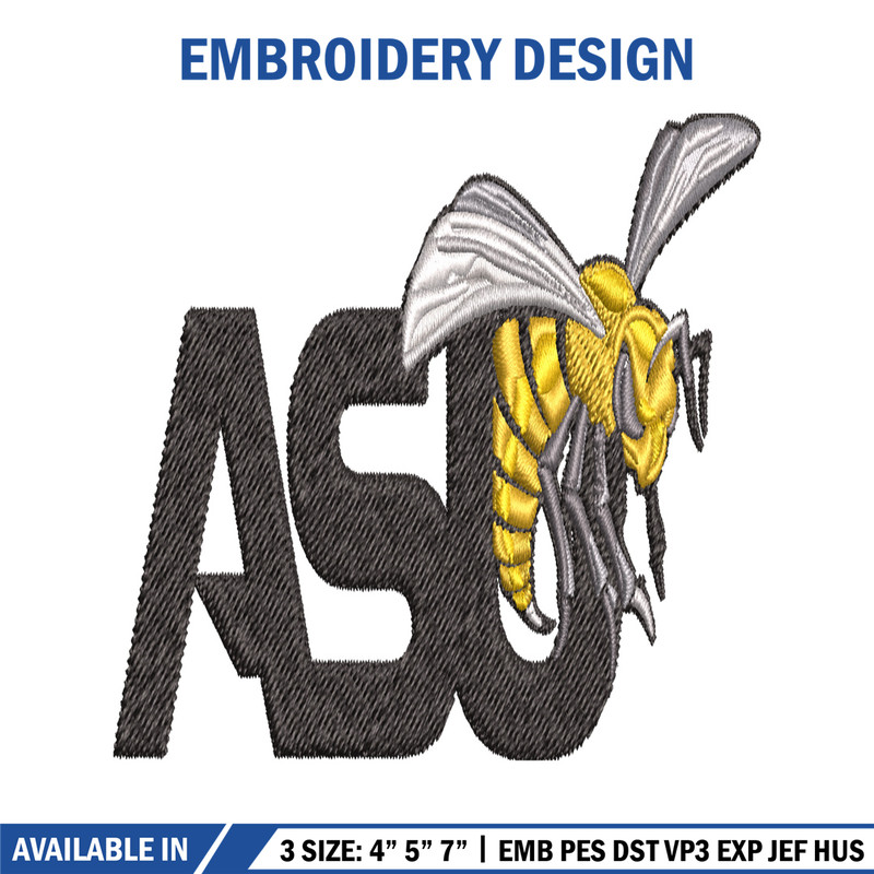 Alabama State Hornets embroidery design, Alabama State Hornets embroidery, logo Sport, Sport embroidery, NCAA embroidery.jpg